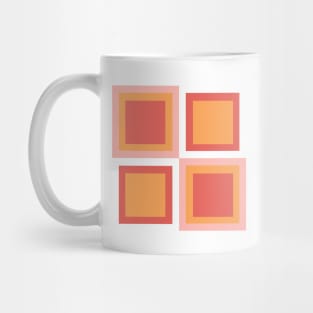 Pink and orange checker tile Mug